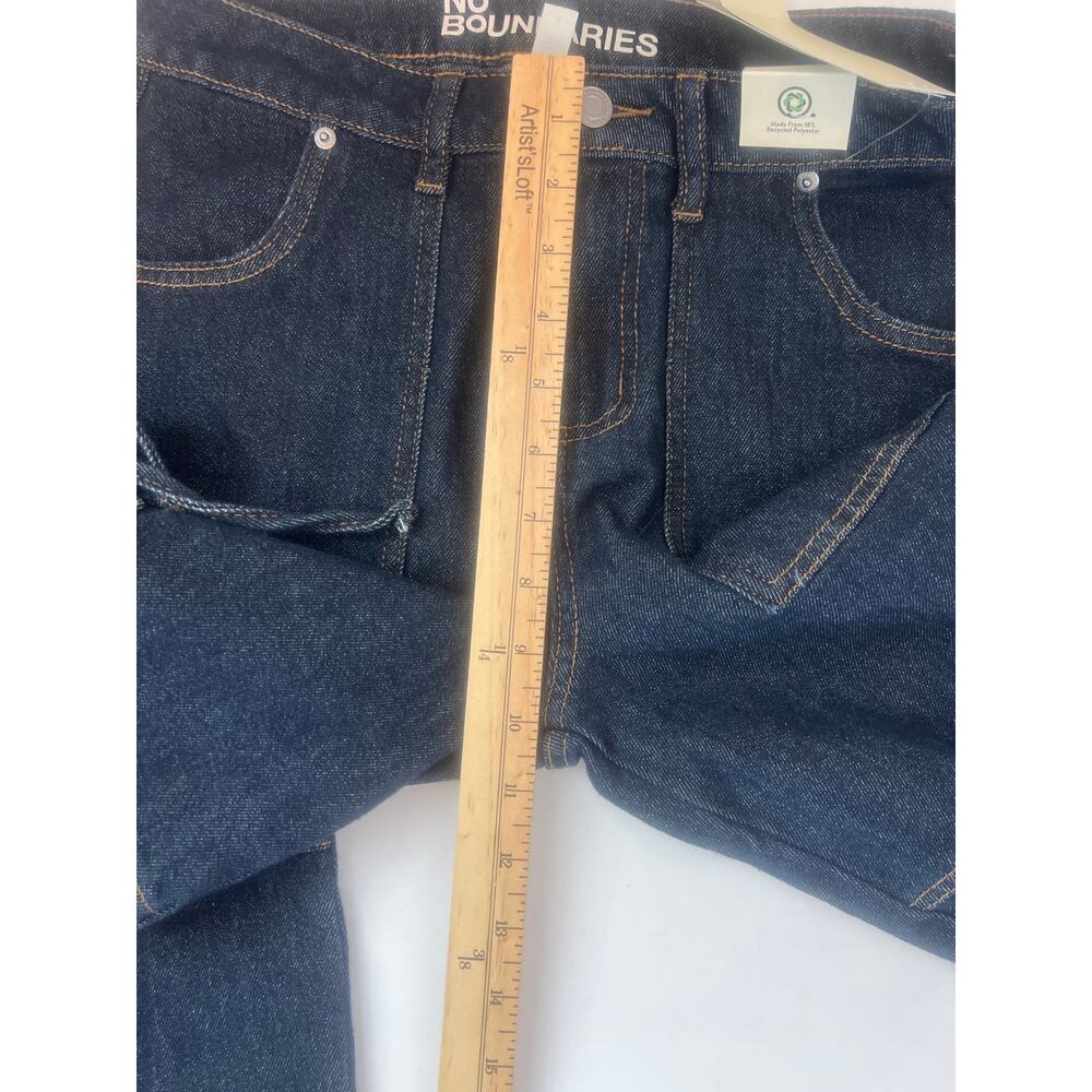 NO BOUNDARIES WOMENS BOW CARGO DARK DENIM STRETCH JEANS SIZE 4 NWT - Picture 9 of 12